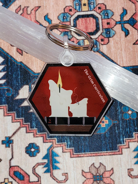 The Grim Curriculum Burning Candles Keychain