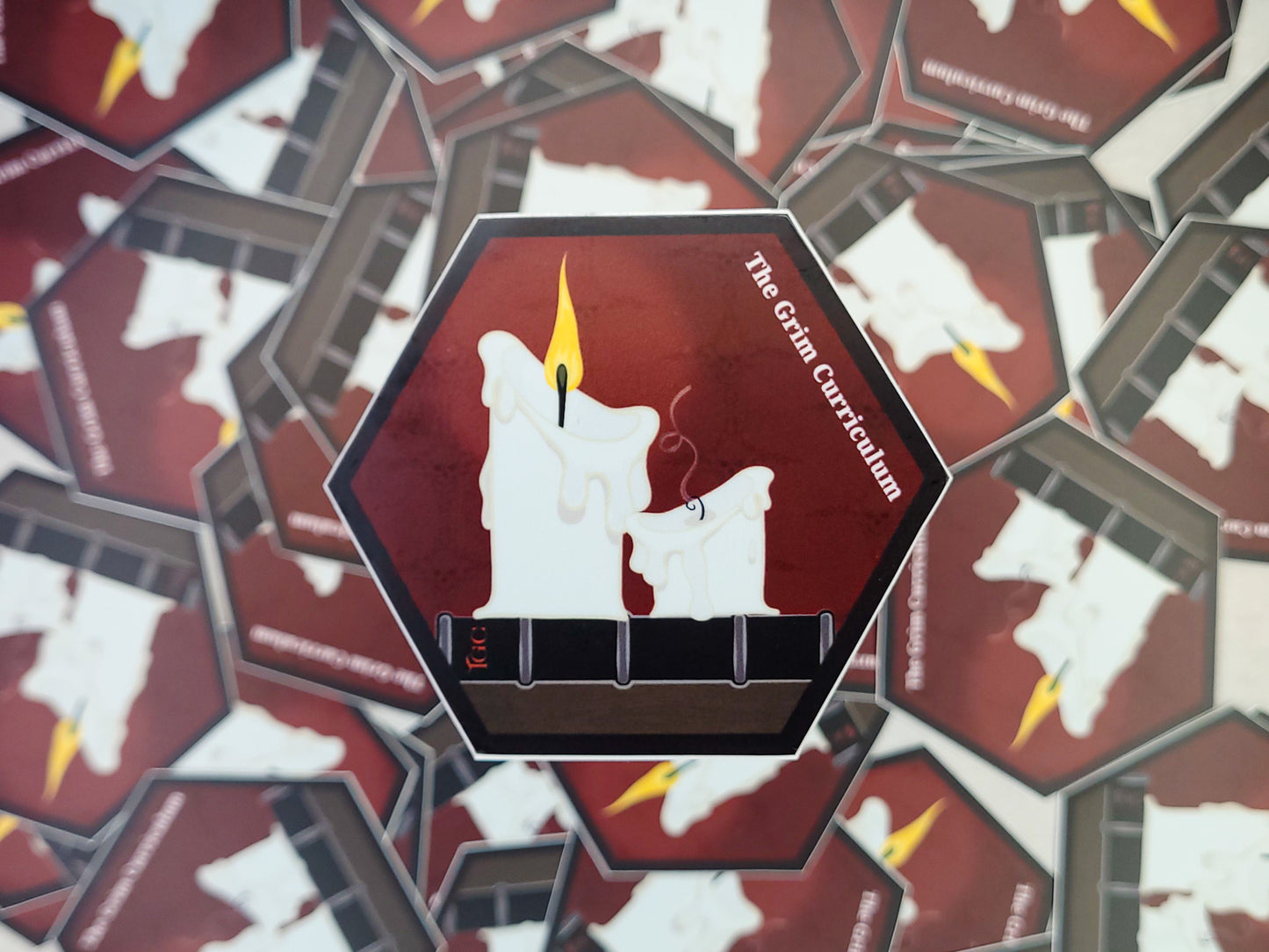 The Grim Curriculum Burning Candles Sticker