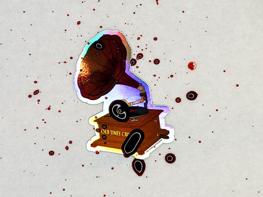 Old Timey Crimey Gramophone Sticker