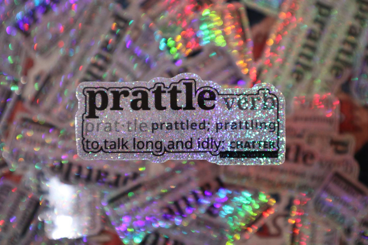 Holographic Prattle Definition Sticker